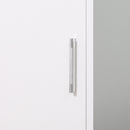 kleankin Tall Mirrored Bathroom Cabinet, Bathroom Storage Cupboard, Floor Standing Tallboy Unit with Adjustable Shelf, White w/Adjustable Shelf