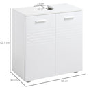 Kleankin Under Sink Bathroom Cabinet, Storage Cupboard with Adjustable Shelf - White