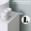 Kleankin Under Sink Bathroom Cabinet, Storage Cupboard with Adjustable Shelf - White