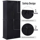MDF Storage Cabinet Freestanding Tall Kitchen Cabinet Cupboard Drawer Kitchen Pantry Home Organizer Furniture, 183H x 76.2W x 40.2Dcm, Black