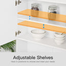 HOMCOM Free standing Kitchen Cupboard, Adjustable Height Storage Unit -  White