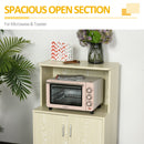 Particle Board Kitchen Pantry Cupboard Kitchen Microwave Cabinet W/Rolling Wheels, 97H x 60.4W x 40.3Dcm, Oak
