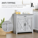 Farmhouse Barn Door Sideboard - Grey