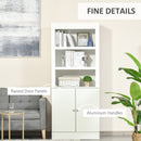 Kitchen Cupboard with 6-tier Adjustable Shelving, Freestanding Sideboard with 3 Open Compartments and Double-Door Cabinet  - White