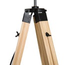 HOMCOM Tripod Floor Lamp Wooden Adjustable Modern Illumination Design E27 Bulb Compatible (Cream Shade) 99-143H