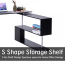 360 Degree Rotating Corner Desk, L-Shaped-Black