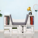 Bookcase Storage W/Particle Board Sponge Linen, 102W x 30D x 61Hcm-White/Grey