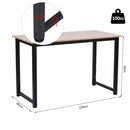Computer Desk W/ Black Metal Frame MDF, 120W x 60D x 76Hcm-Oak Grain Tone
