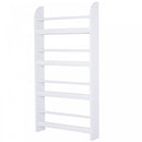 MDF Freestanding Wall-Mounted 4-Tier Magazine Shelf Rack White