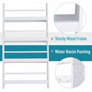 MDF Freestanding Wall-Mounted 4-Tier Magazine Shelf Rack White