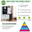 Folding Wall-Mounted Drop-Leaf Table With Chalkboard Shelf Multifunction - Black