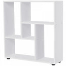 Particle Board 5-Unit Grid Bookcase w/ Melamine Foot Pads White