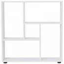 Particle Board 5-Unit Grid Bookcase w/ Melamine Foot Pads White