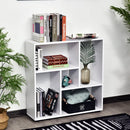 Particle Board 5-Unit Grid Bookcase w/ Melamine Foot Pads White