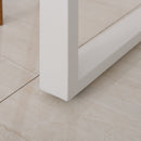 Corner Desk L-Shaped I-Shaped Computer Desk with Rotating Storage Shelf, White Wood Grain