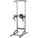 Pull Up Tower Multi-Function Power Tower Black Height Adjustable Abs Dip Station  Home Gym Strength Training Fitness Equipment