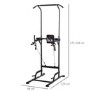 Pull Up Tower Multi-Function Power Tower Black Height Adjustable Abs Dip Station  Home Gym Strength Training Fitness Equipment