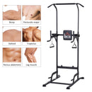 Pull Up Tower Multi-Function Power Tower Black Height Adjustable Abs Dip Station  Home Gym Strength Training Fitness Equipment