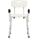 HOMCOM Adjustable Shower Bench with Back and Armrest