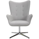 PU Leather Tufted Swivel Accent Chair Grey