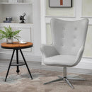PU Leather Tufted Swivel Accent Chair Grey