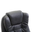 Office Chair Executive Leather High Back Swivel Computer Gaming Racing Chair W/Retractable Footrest-Black