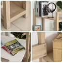 Rectangle Desk with 3-Tier Book Shelf Wide Display Table for Home Study, Office, White Wood Grain