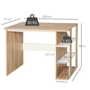 HOMCOM Wood Effect Office Desk - Brown & White