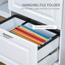 Modern Filing Cabinet with 2 Drawers, Handle, Printer Table, Vertical File Cabinets, for Home, Office - White