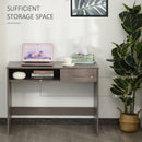 Computer Desk Study Standing Writing Table Workstation with Storage Shelf & Drawer, Grey Drawer for Home Office