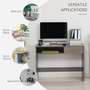 Computer Desk Study Standing Writing Table Workstation with Storage Shelf & Drawer, Grey Drawer for Home Office