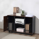 File Cabinet with Rolling Wheels for Legal Letter Sized Files Printer Stand with Wooden Documents Storage Chest for Home Office Modern Mobile