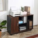 File Cabinet with Rolling Wheels for Legal Letter Sized Files Printer Stand with Wooden Documents Storage Chest for Home Office Modern Mobile
