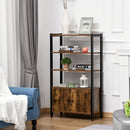 Bookshelf, Floor-Standing Storage Cabinet with 3 Shelves and Cupboard with Double Door, Bookcase in Home Office, Living Room, Multifunctional, Industrial Design - Rustic Brown
