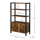 Bookshelf, Floor-Standing Storage Cabinet with 3 Shelves and Cupboard with Double Door, Bookcase in Home Office, Living Room, Multifunctional, Industrial Design - Rustic Brown