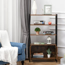 Bookshelf, Floor-Standing Storage Cabinet with 3 Shelves and Cupboard with Double Door, Bookcase in Home Office, Living Room, Multifunctional, Industrial Design - Rustic Brown