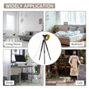 HOMCOM Retro Tripod Floor Lamp Height Adjustable Studio Dome Shade Light Wooden Legs-Black/Gold