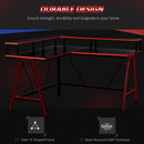 HOMCOM L-Shape Corner Gaming Desk Computer Table with Elevated Monitor Shelf Workstation, Black Red