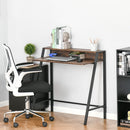 84cm Wide Writing Desk Computer Table Home Office PC Laptop Workstation Storage Shelf Color Rustic Brown Metal Frame