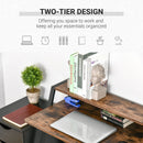 84cm Wide Writing Desk Computer Table Home Office PC Laptop Workstation Storage Shelf Color Rustic Brown Metal Frame