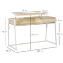 Compact Computer Desk Workstation for Modern Office Study Writing with Drawer Storing Box, Home Furniture, Natural Study