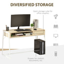 Compact Computer Desk Workstation for Modern Office Study Writing with Drawer Storing Box, Home Furniture, Natural Study