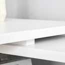 L-Shaped Computer Desk Home Office Corner Desk Study Workstation Table with Storage Shelves and Drawers, White
