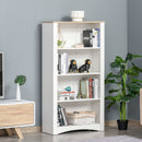 4-Tier Bookcase, Modern Multi-Purpose Storage Cabinet, Freestanding Display Unit for Study, Living Room, White Bookcase