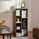 Bookcase Industrial Bookshelf Free Standing Display Cabinet Cube Storage Unit for Home Office Living Room Study Rustic Brown Modern