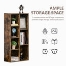 Bookcase Industrial Bookshelf Free Standing Display Cabinet Cube Storage Unit for Home Office Living Room Study Rustic Brown Modern