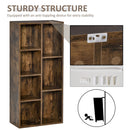 Bookcase Industrial Bookshelf Free Standing Display Cabinet Cube Storage Unit for Home Office Living Room Study Rustic Brown Modern