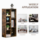 Bookcase Industrial Bookshelf Free Standing Display Cabinet Cube Storage Unit for Home Office Living Room Study Rustic Brown Modern