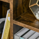 Bookcase Industrial Bookshelf Free Standing Display Cabinet Cube Storage Unit for Home Office Living Room Study Rustic Brown Modern