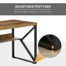 Writing Desk Computer Table Home Office PC Laptop Workstation Storage Shelf Black Brown Wood Effect K-Shaped Leg